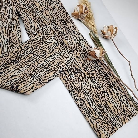 New Susan Bristol Leopard Print Cotton Spandex Pants Size 8 Petite - Picture 6 of 13